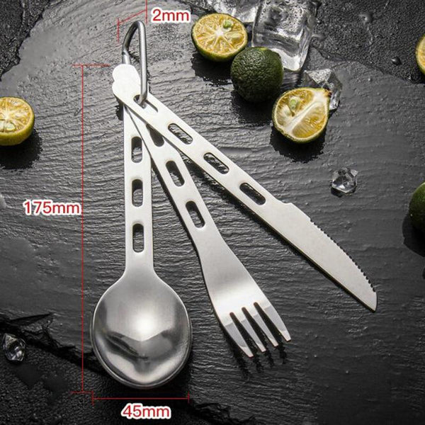 Stainless Steel Camping Cutlery Set - My Kitchen Gadgets