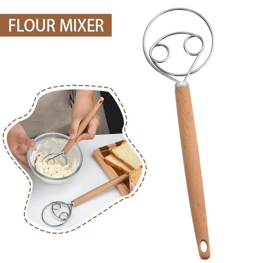 Danish Dough Whisk - Stainless Steel Bread Mixer for Sourdough Baking