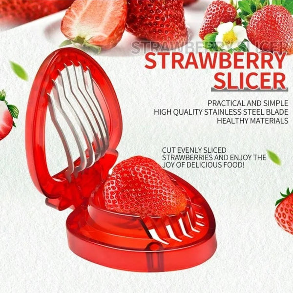 Strawberry Slicer - Stainless Steel Fruit Cutter for Even Slices