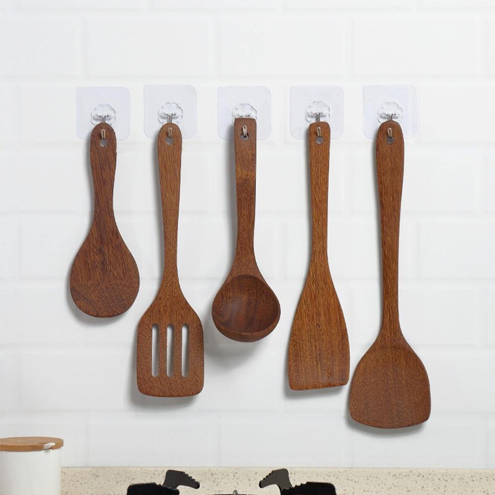 5 Pcs Wooden Cooking Utensils Set – My Kitchen Gadgets