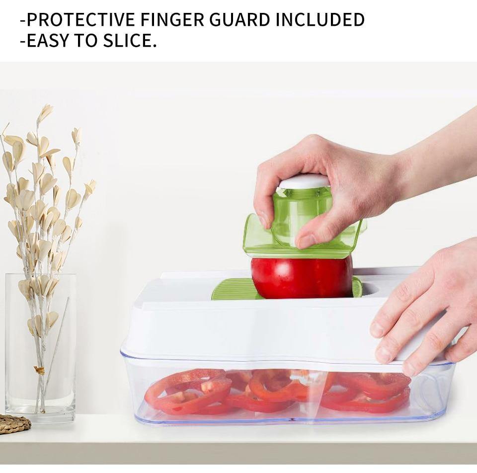 Adjustable-Foldable Mandoline Slicer with Comfort Grip Hand Protector –  Fullstar