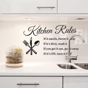 Kitchen Rules Wall Sticker Decal - My kitchen gadgets