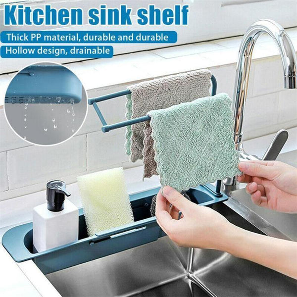 Telescopic Sink Storage Rack Shelf Holder Tray - My Kitchen Gadgets