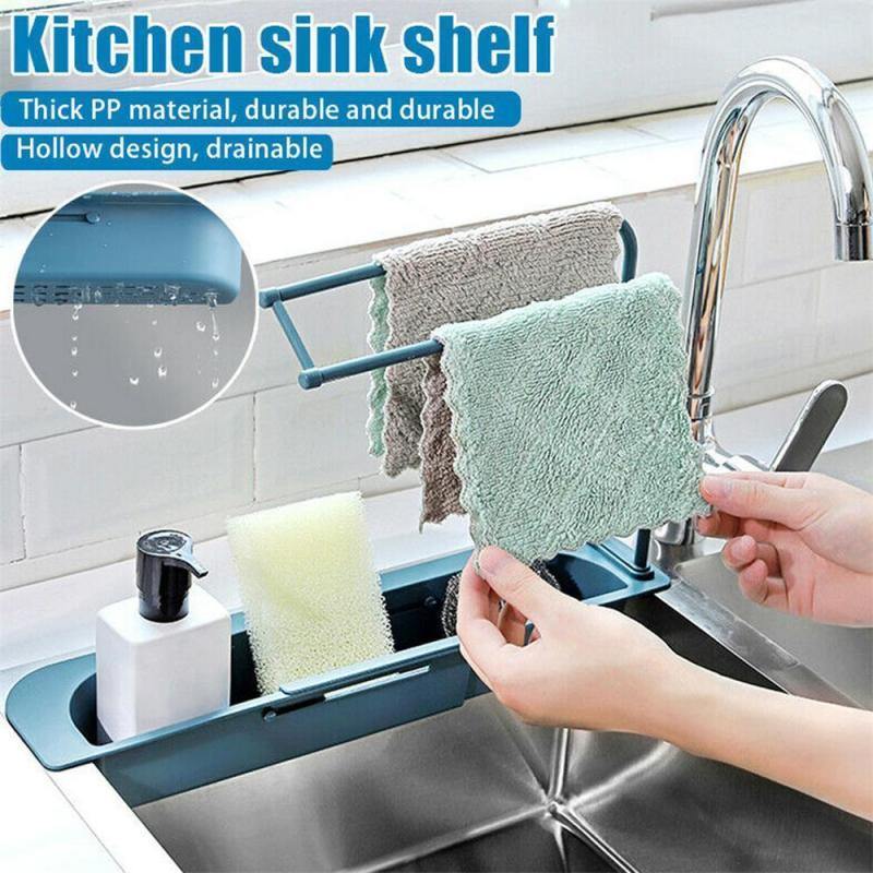 Telescopic Sink Storage Rack Shelf Holder Tray - My Kitchen Gadgets
