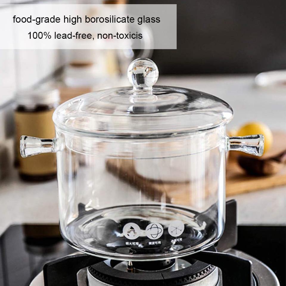 Glass Saucepan Cooking Heat Resistant