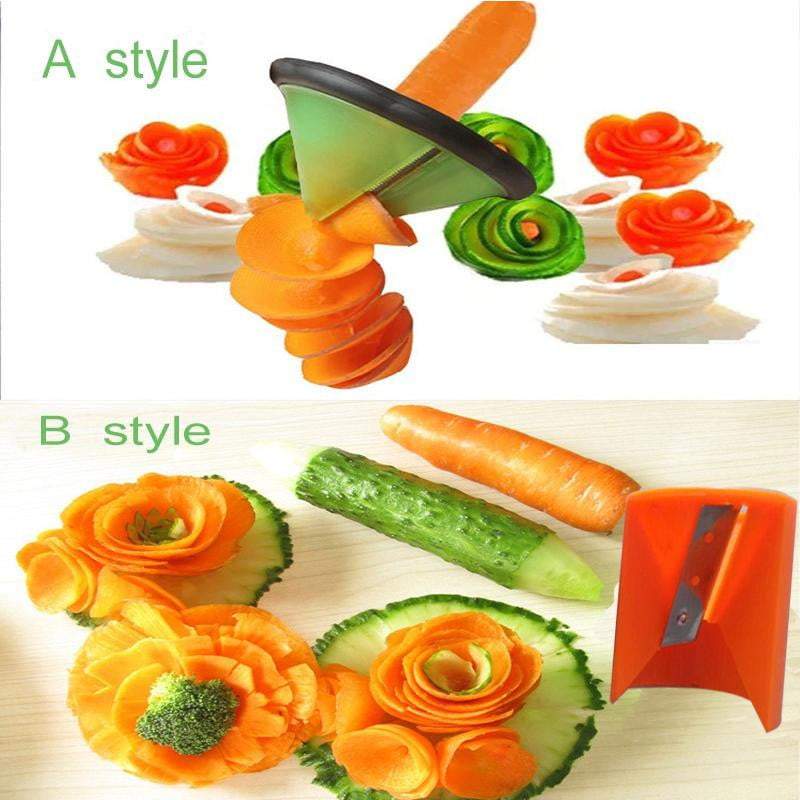 QULSE 1Pc Food Facial Beauty Cucumber Slicer Carrot Cucumber Sharpener  Peeler Kitchen Tool Spiral Vegetable Slicer (pink)